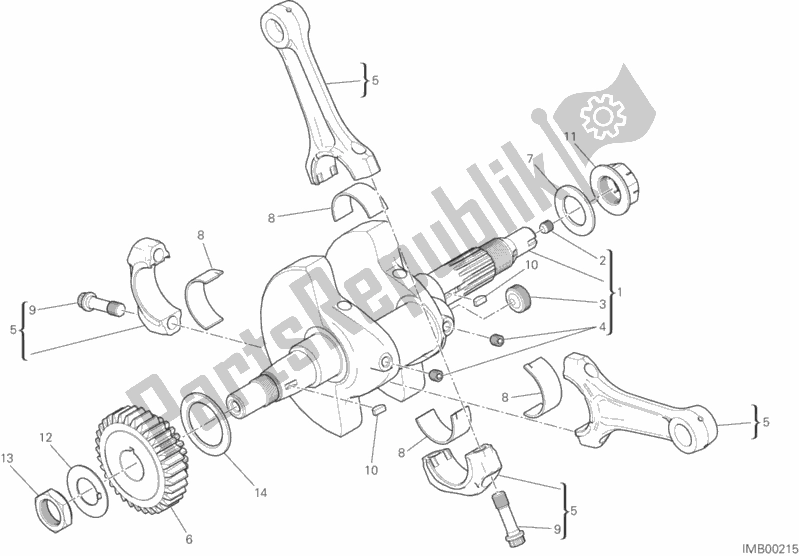 All parts for the Connecting Rods of the Ducati Scrambler Urban Enduro Thailand USA 803 2016